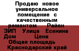 Продаю  новое  универсальное  помещение  с  качественным  ремонтом   › Район ­ ЗИП › Улица ­ Есенина › Дом ­ 131 › Цена ­ 2 300 000 › Общая площадь ­ 110 - Краснодарский край, Краснодар г. Недвижимость » Помещения продажа   
